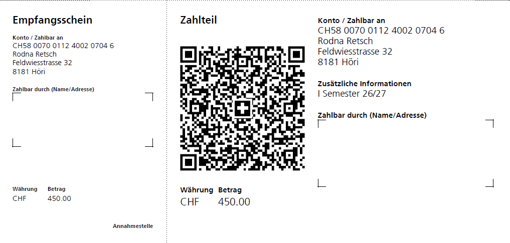 QR Code 1.Semester 26/27